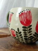 Kubek ceramiczny 350 ml ręcznie wykonany, malowany w kwiaty 7